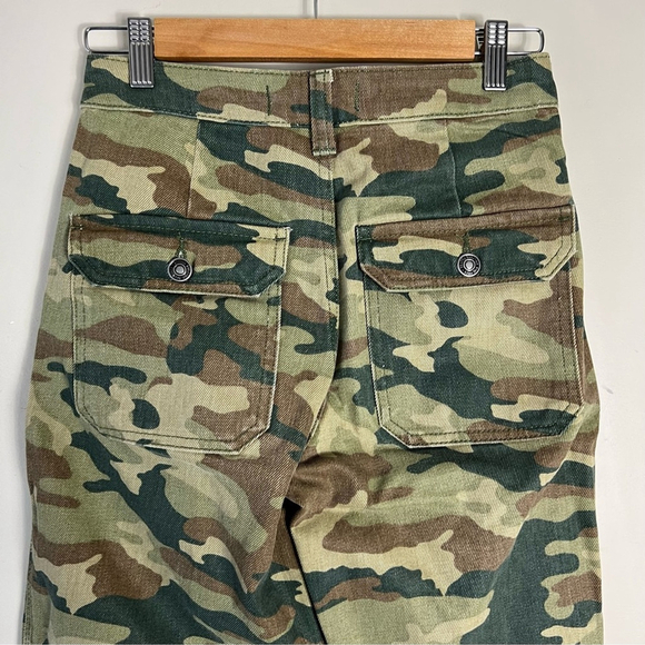 Free People Remy Camo Printed Cropped Ankle High Rise Rigid Jeans Size 25 Jeans - Picture 5 of 12